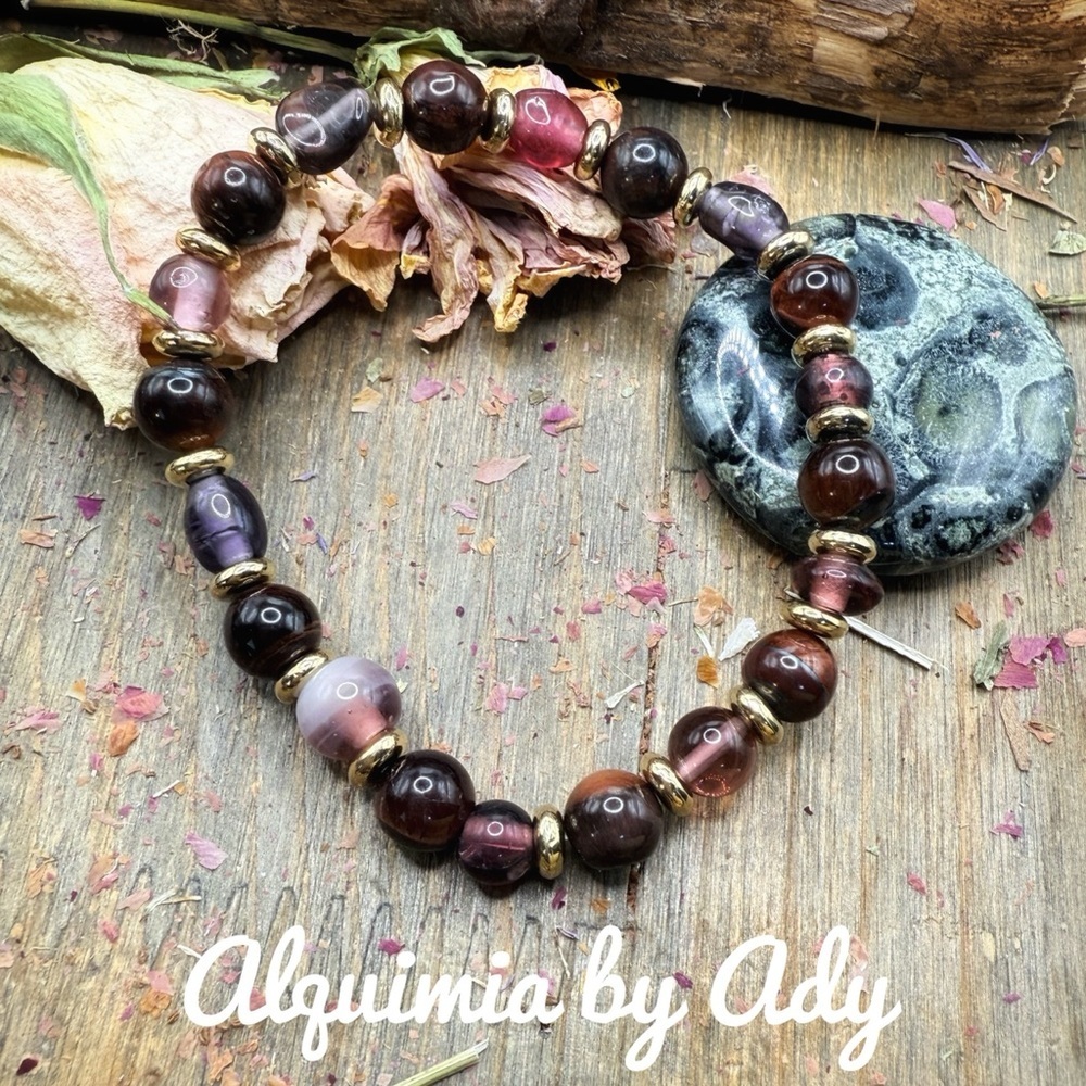 Deep purple and brown Tiger’s eye  bracelet